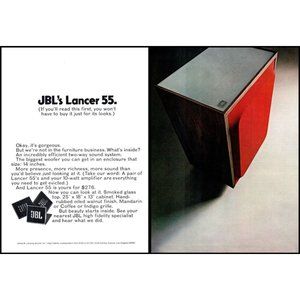1973 JBL Stereo Speakers Lancer 55 2 Page Vintage Print Ad Audiophile Wall Art